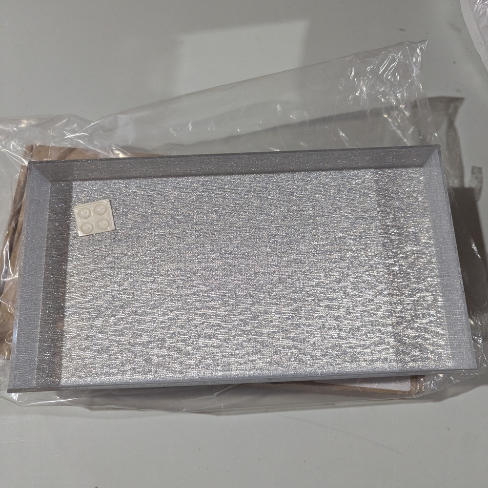 Brand New Acrylic Silver Textured Vanity Tray
